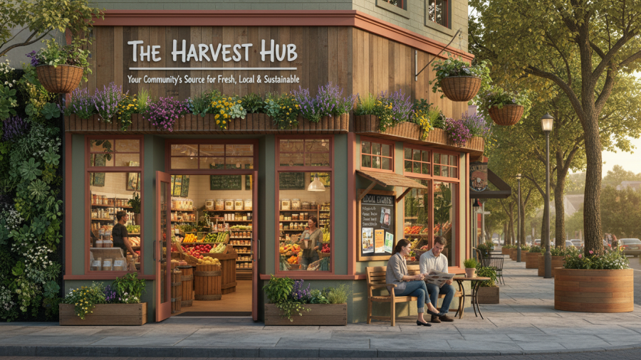 Local food co-op storefront showcasing community benefits, worth it for shoppers.