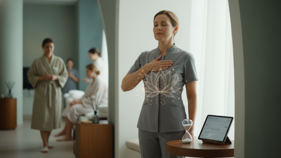 Mindfulness practices for spa leaders to enhance emotional regulation.