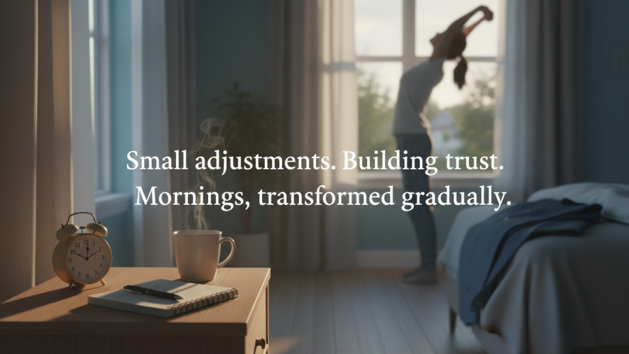 Morning routine tips for mental health awareness and healthy habits.