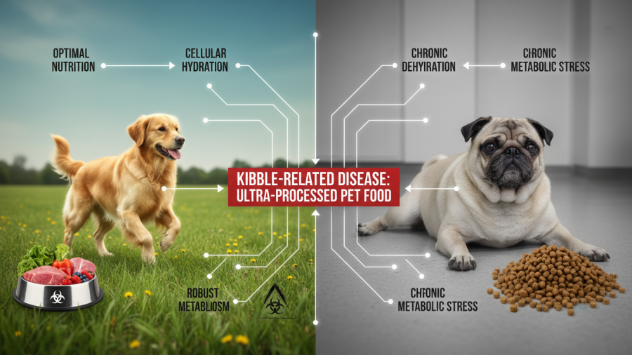 Understanding kibble health risks in the context of a raw diet for pets.