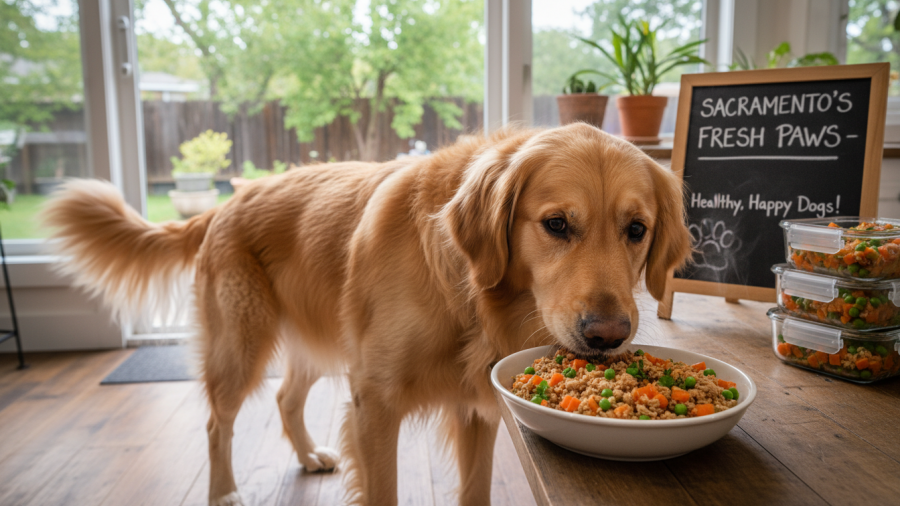 Fresh cooked dog food for sensitive stomachs in Sacramento, a healthier choice.