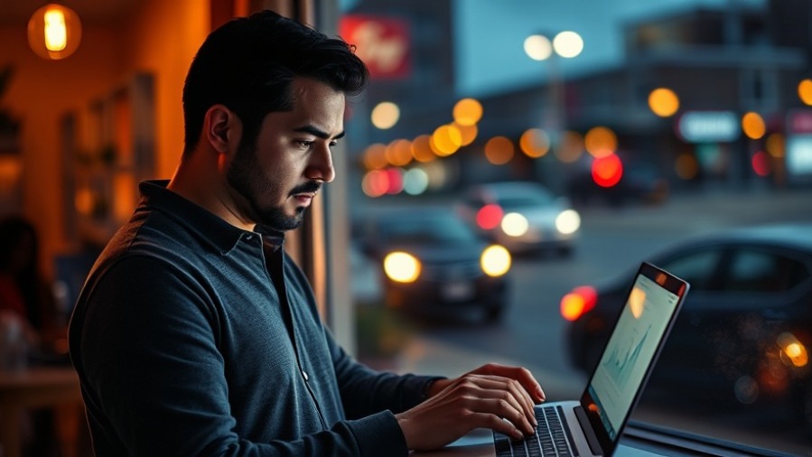 Small business owner checking analytics at night, embodying hope and SEO strategies to boost website traffic.