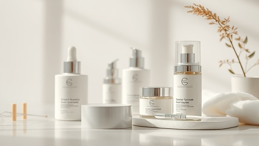 Elegant skincare spa setting with glass skin facial products.