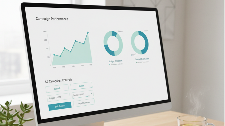 Modern dashboard for programmatic advertising real-time bidding, showcasing clarity in strategy.