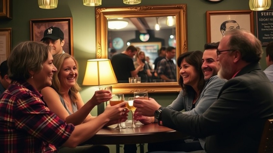 Laughter and camaraderie at a hidden bar in Sacramento's vibrant nightlife.