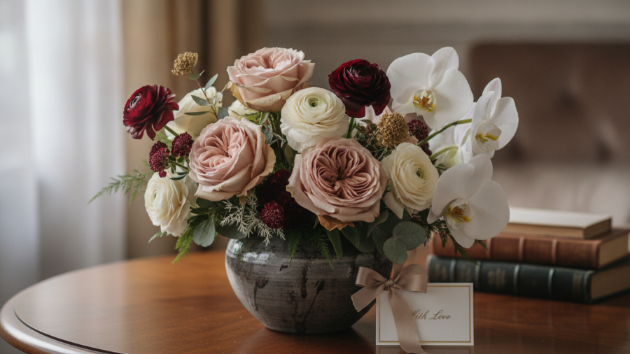 Luxury flower arrangements focus on quality and design over sheer size.