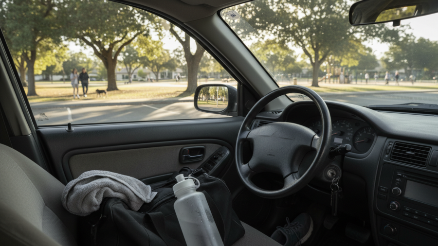 Moment of pause in the Sacramento fitness community, reflecting on healthy lifestyle choices.