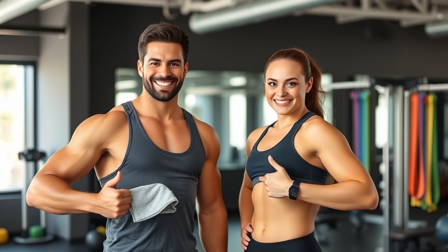 Smiling client with Sacramento personal trainer post-workout in gym, showcasing fitness progress.