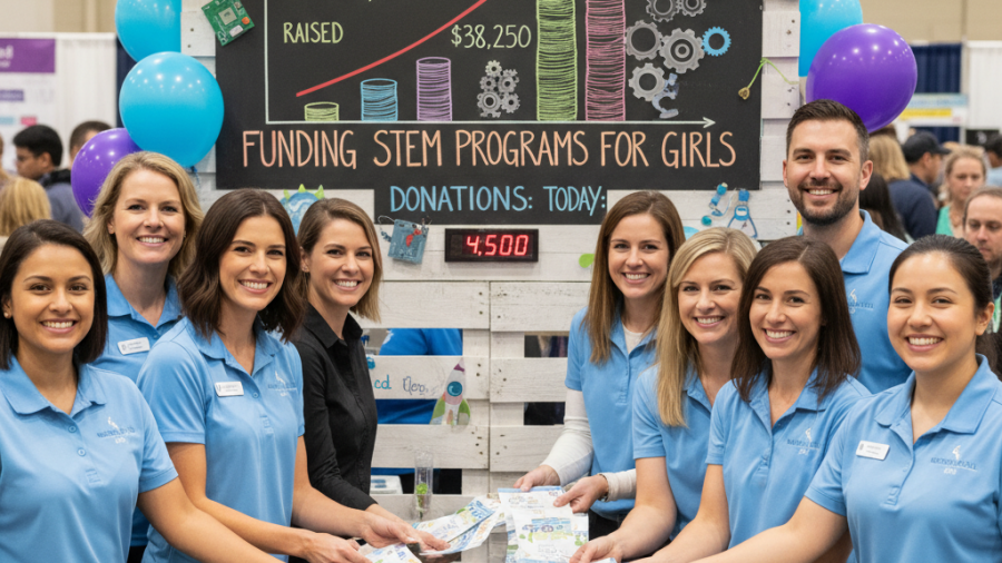 Women in STEM initiatives at a medical spa event, empowering girls through educational support.