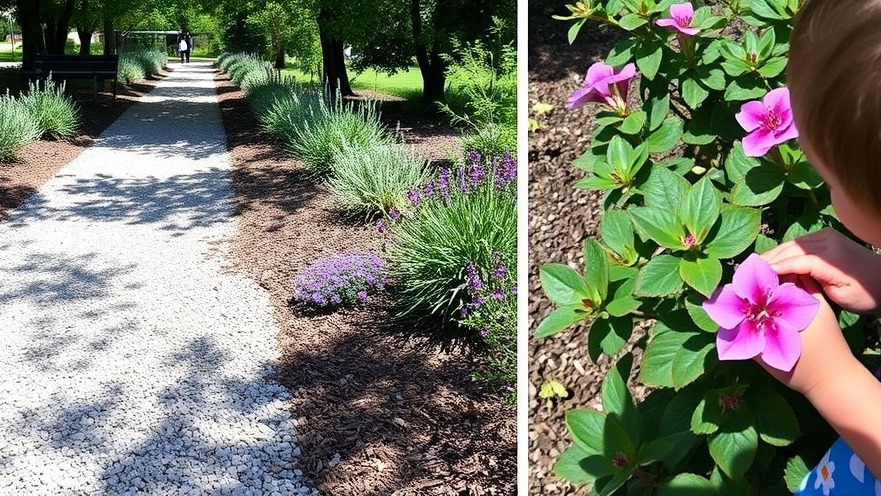 A child exploring a sensory garden in Jensen Botanical Garden near Sacramento.