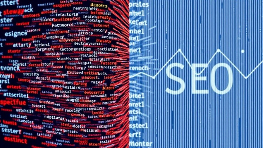 Contrast of chaotic and organized data visualization for Large Language Models in SEO.