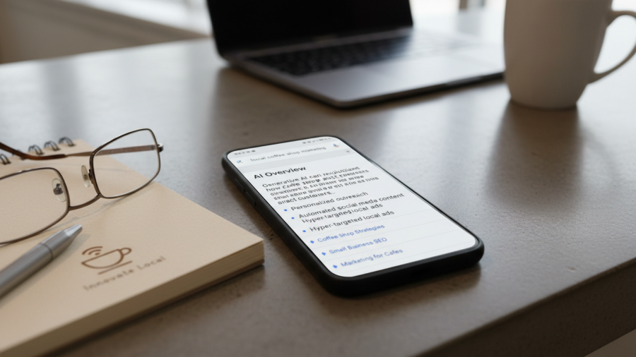 Smartphone shows Google search results reflecting SEO strategies for AI-powered search engines.