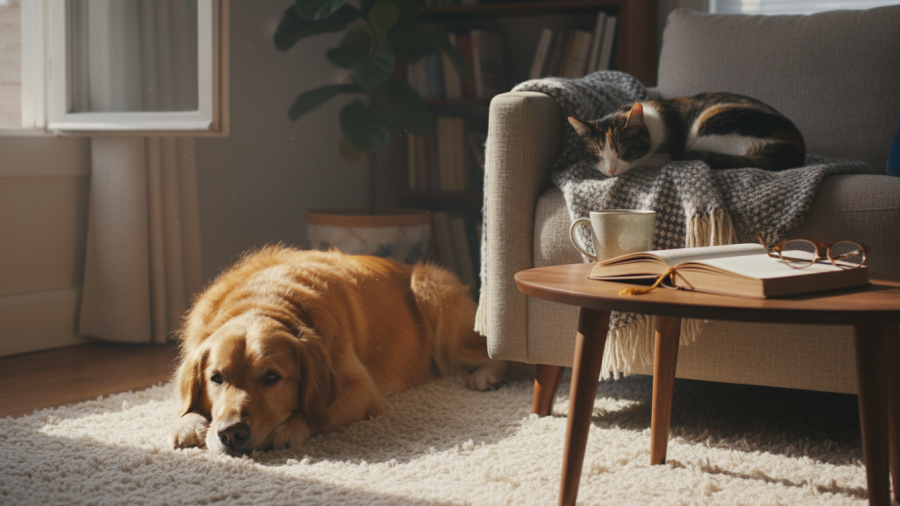 Pets enhance emotional well-being, lowering mental age stress through companionship.