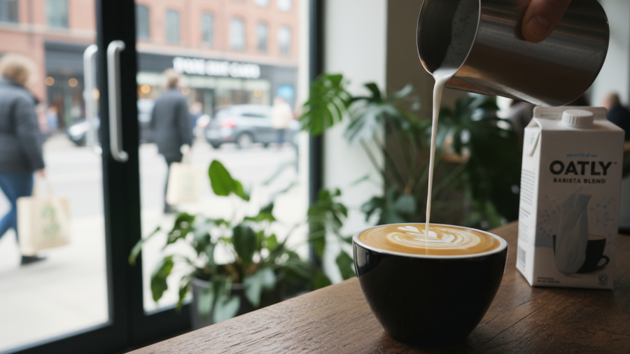 Oat milk and soy milk symbolize changing food trends toward health and sustainability.