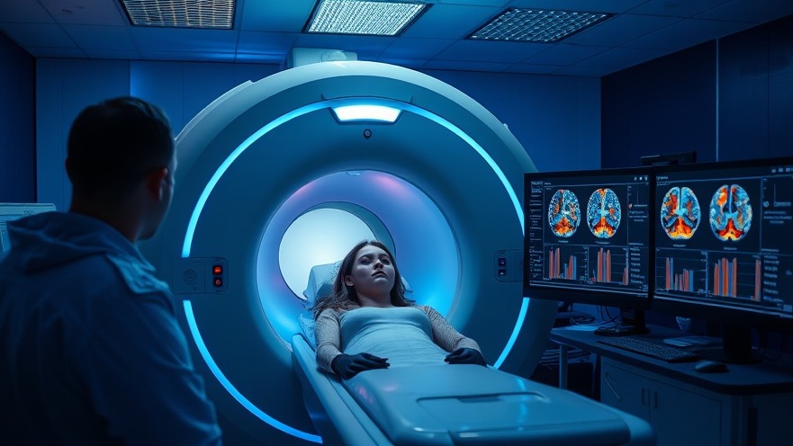 Young woman in fMRI machine showcases mind body connection for chronic pain relief.