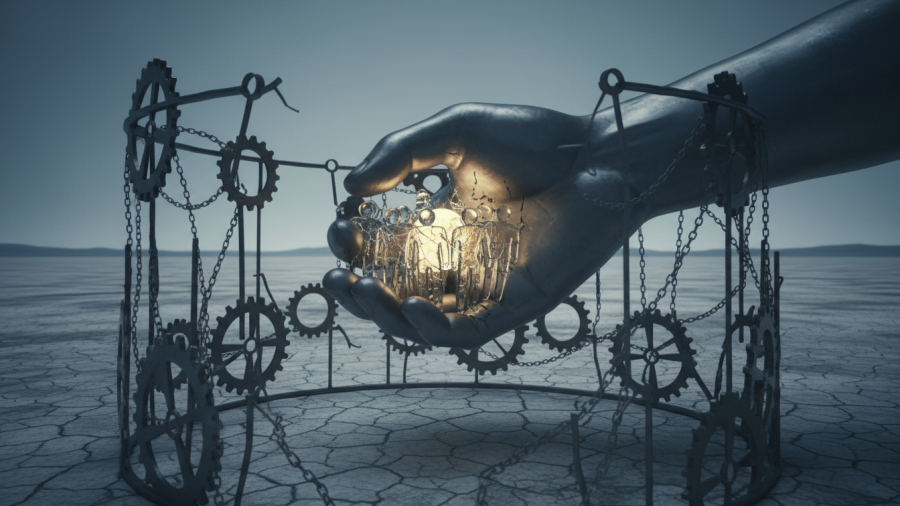 Visual representation of team cohesion illustrating the impact of micromanagement on leadership trust.