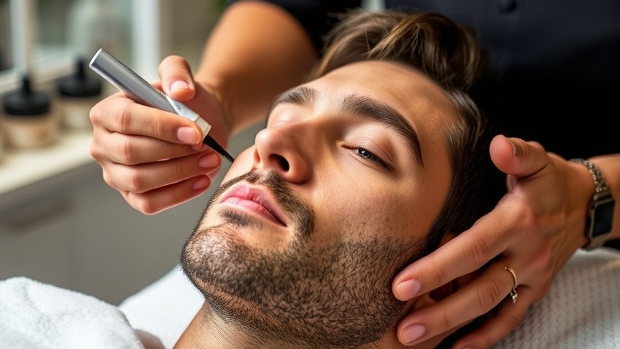 Men’s wellness facial in a masculine spa, showcasing skincare expertise.