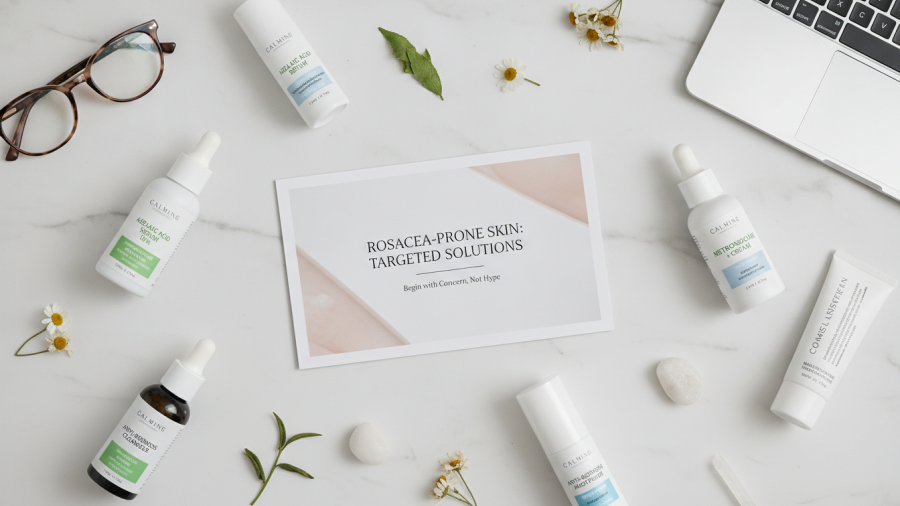 Expert product selection for rosacea treatment for estheticians.