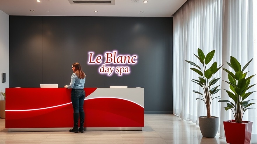 Modern spa reception at Le Blanc Day Spa with welcoming staff and stylish decor.