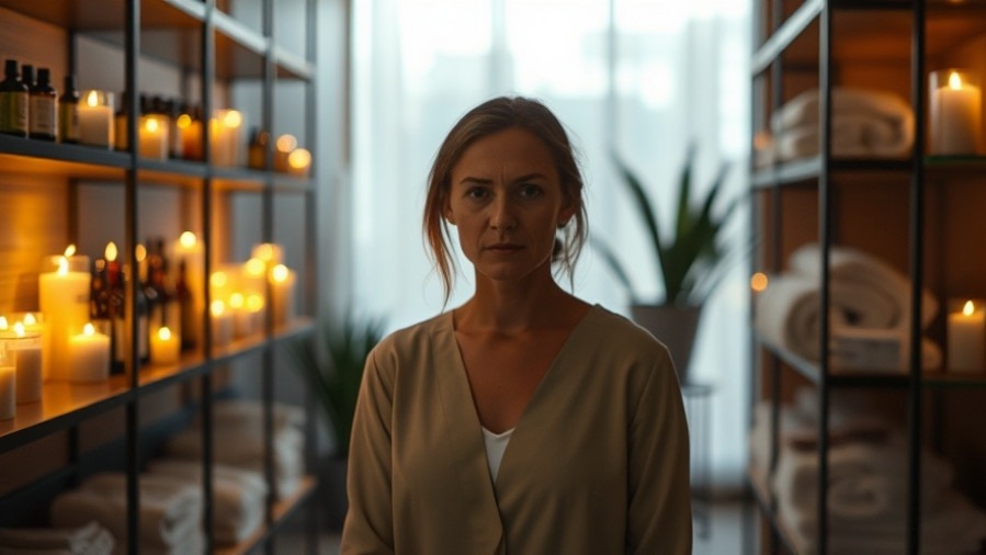 Spa manager at closing time, reflecting staff retention through empathy.