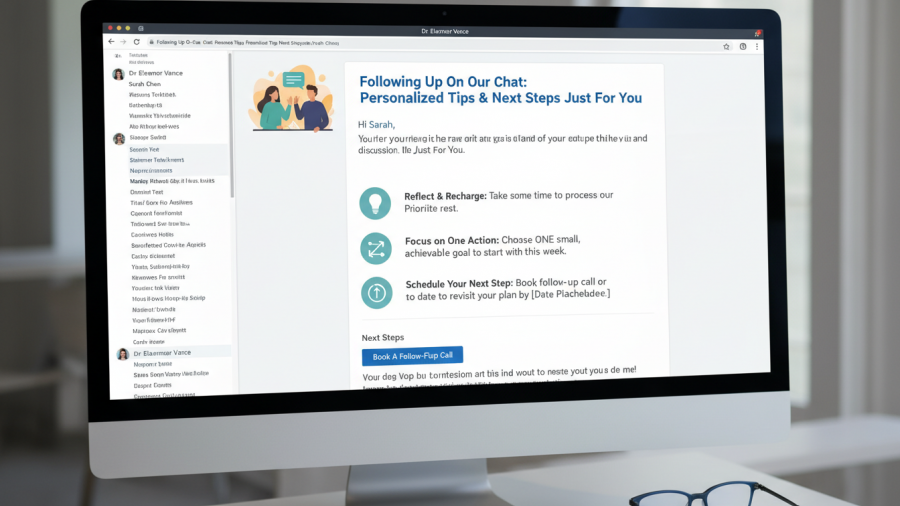 Automated email marketing for spa customer engagement with personalized follow-up tips.