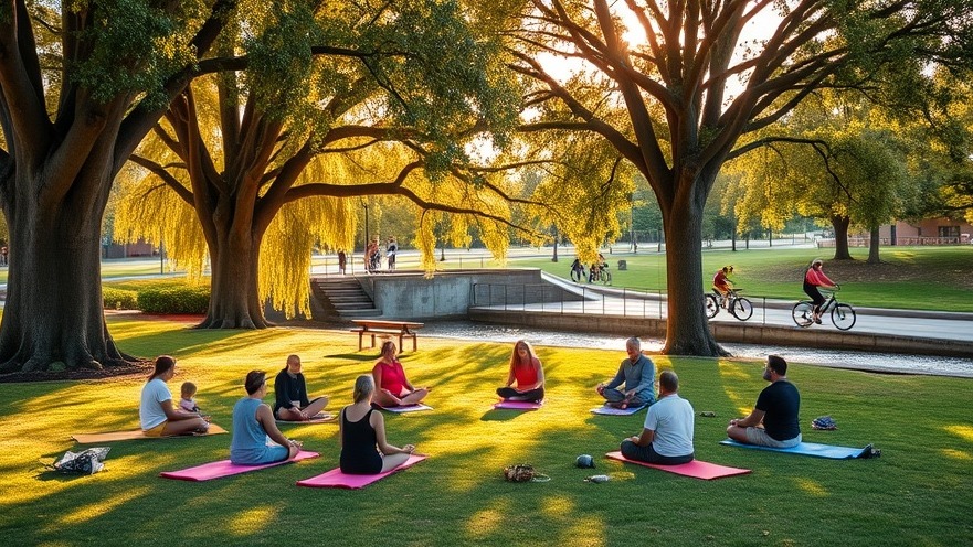 Mindfulness groups in Sacramento gather for group meditation in a serene park.