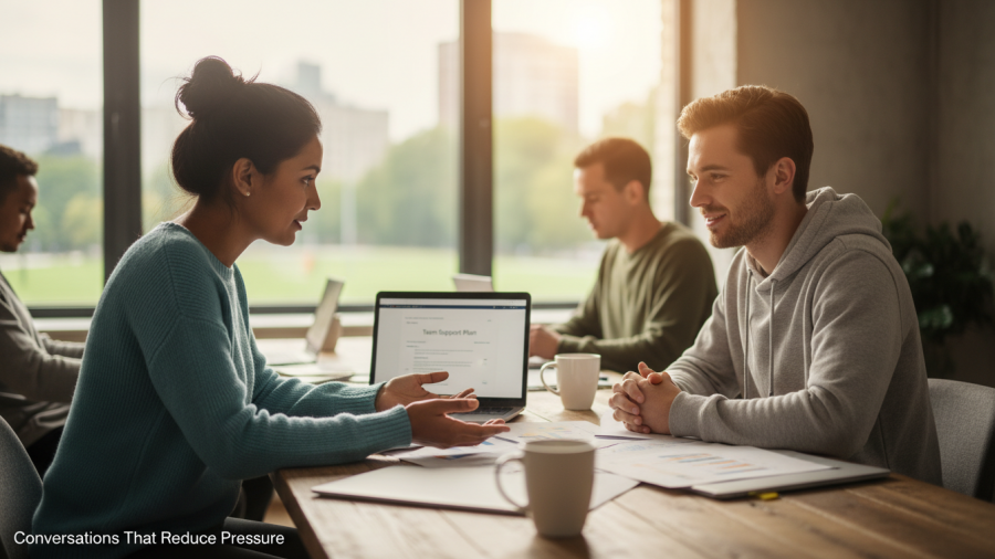 Conversations that ease stress in spa team dynamics and enhance emotional intelligence.
