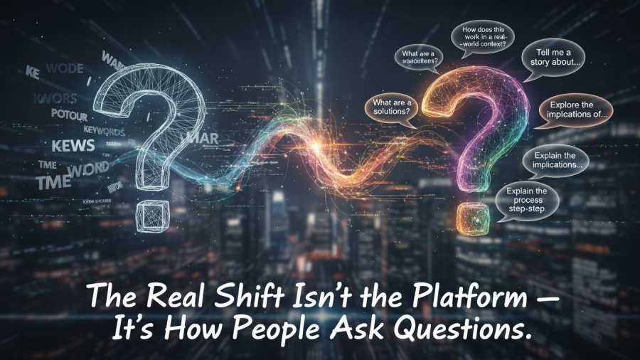 AI vs Google Search: How AI transforms search behavior and question dynamics.