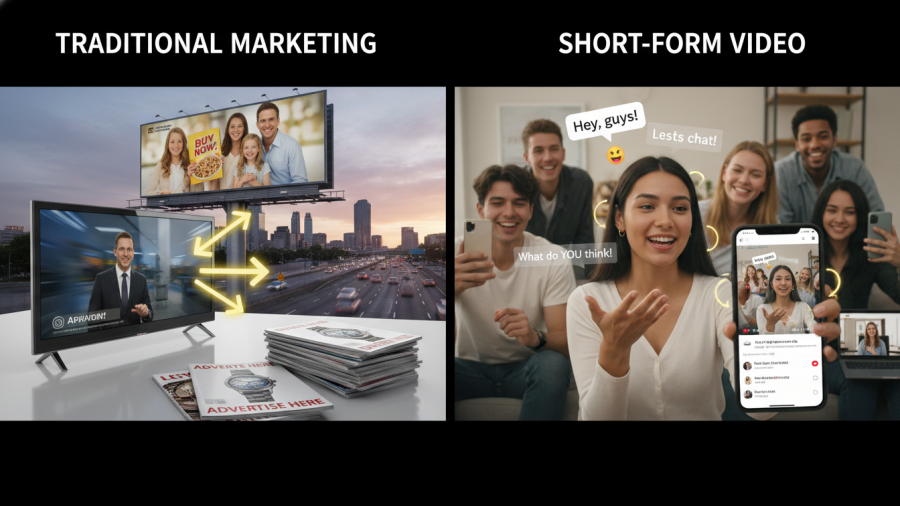 Engaging short-form video enhances connection, unlike traditional marketing.