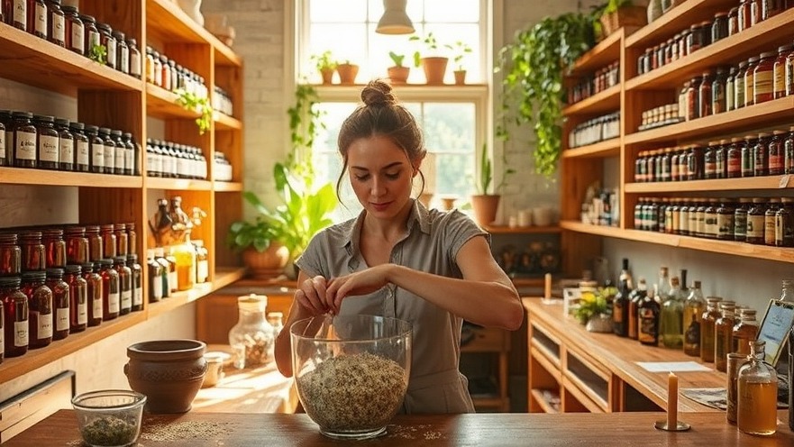 Cozy local herbal medicine scene at Botanical Village Apothecary in Sacramento.