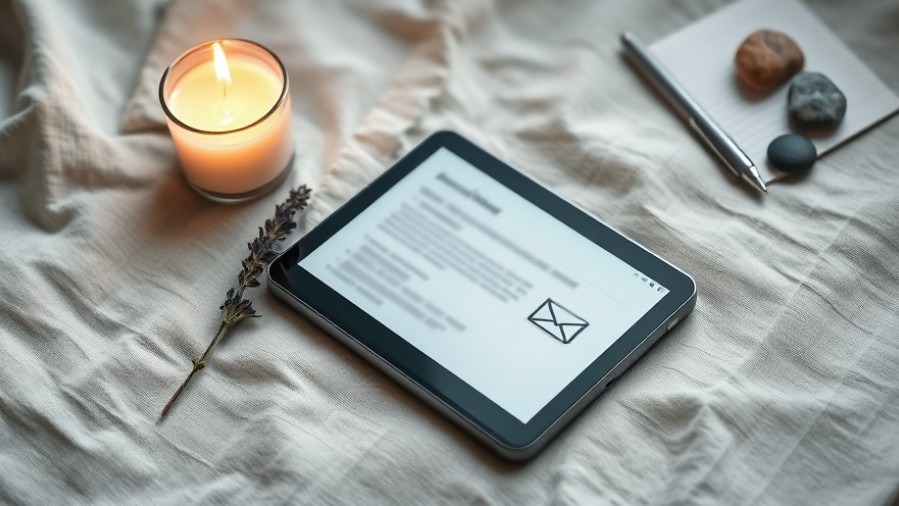 A serene scene of a smartphone amid wellness items, symbolizing newsletter strategies and subscriber engagement.
