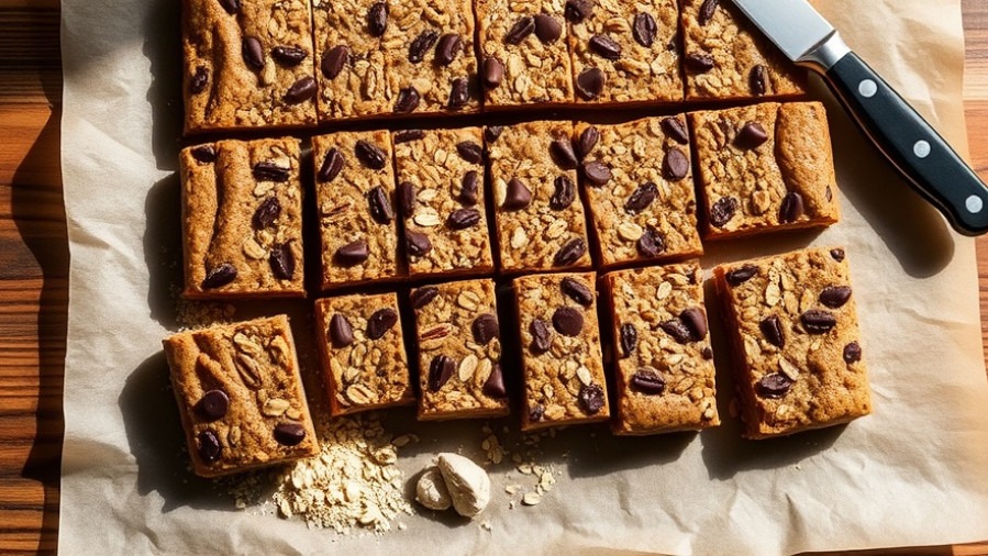 Freshly cut homemade protein bars on parchment, perfect for healthy snacks.