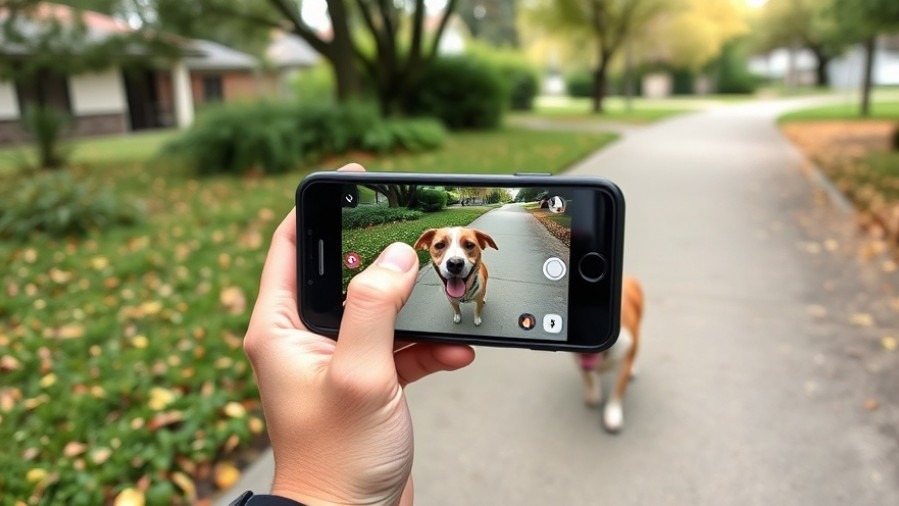 Midtown Sacramento dog walker shares a cheerful check-in photo during the walk.