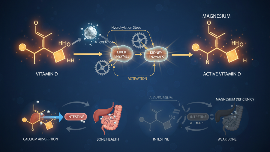 Magnesium's role in vitamin D metabolism amid vitamin D deficiency in Sacramento.