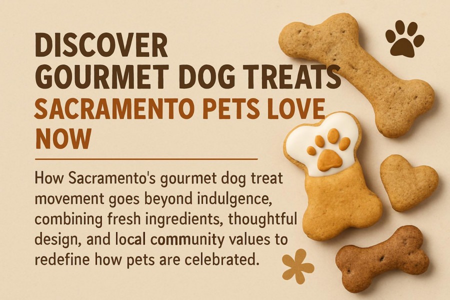 Gourmet dog treats in Sacramento that pets love, highlighting fresh ingredients and local values.