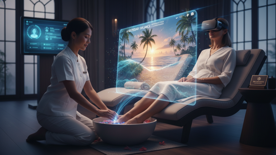 AI in spa industry enhances personalized spa experiences for longevity wellness treatments.