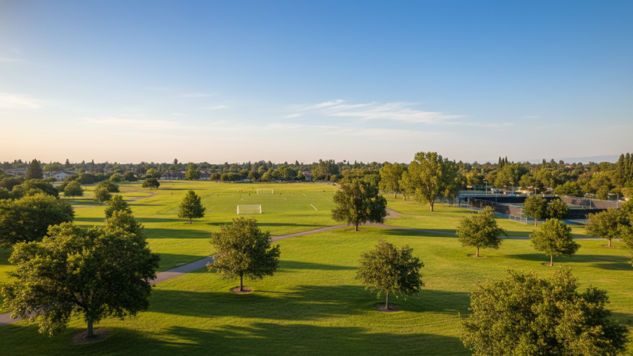 Larger Sacramento park showcasing improvements for outdoor activities and community engagement.
