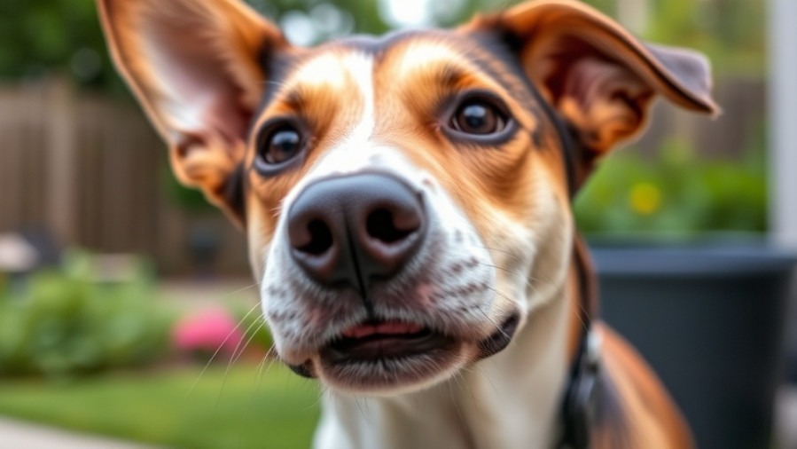 Close-up of a dog communicating curiosity, showcasing positive reinforcement in dog training techniques.