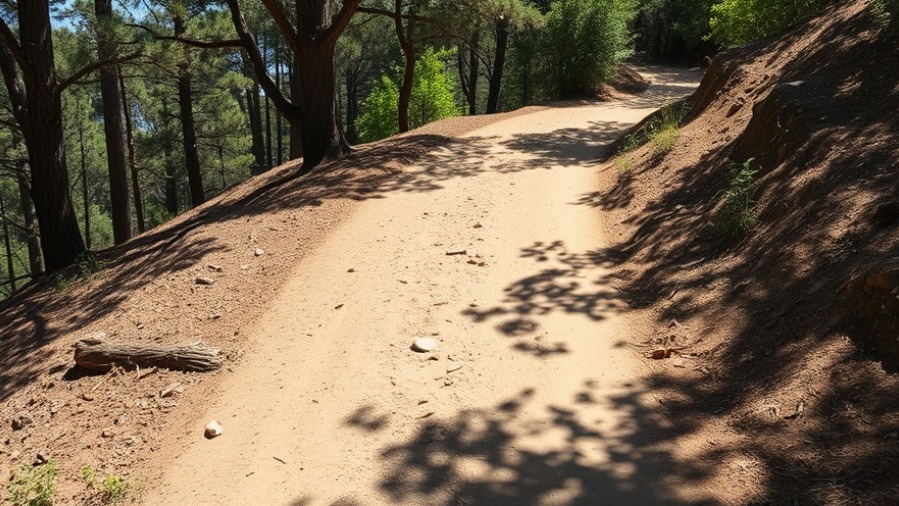 Moderate difficulty trail with a gradual incline and realistic terrain details.