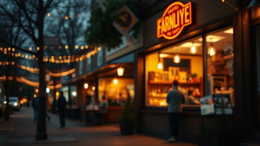 Cozy local business at dusk, embodying community and connection in content marketing strategy.