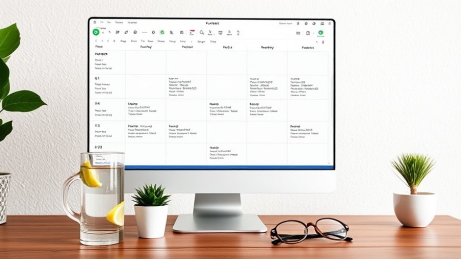 Spa booking software calendar on a desktop promotes mindful organization.