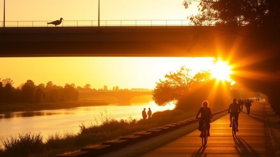 Golden sunset over American River Parkway, symbolizing peace and boost self-esteem.