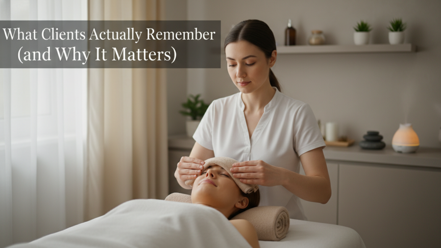 Client enjoys a peaceful treatment, highlighting calm moments in spa care.