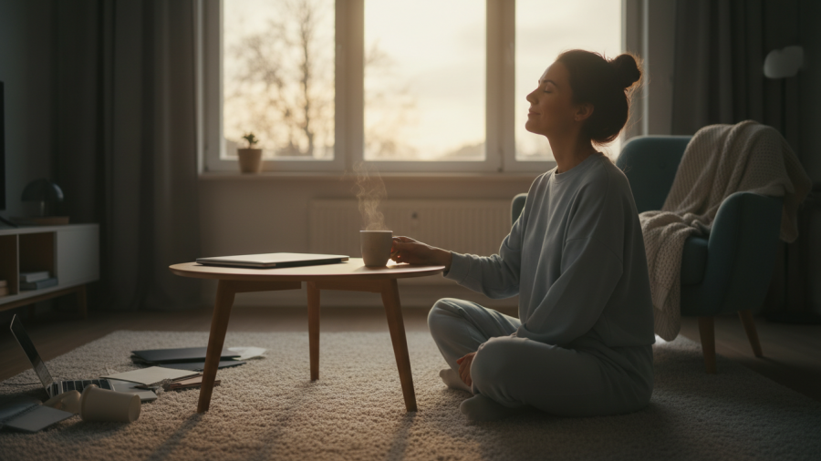 Relaxed entrepreneur reflecting on spa growth challenges and wellness industry insights.