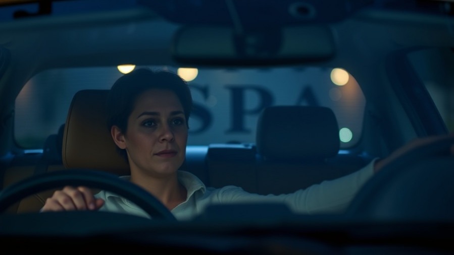 A spa manager reflecting on emotional labor and leadership anxiety in their car.