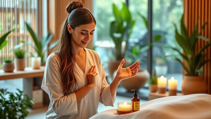 A wellness practitioner is seen demonstrating the use of splish products