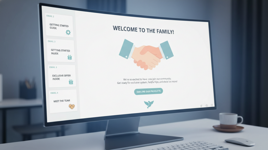 Automated email marketing welcome template for spa customer engagement