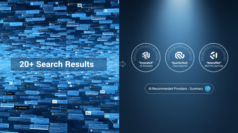 AI search for service businesses shows top 3 providers, enhancing visibility.