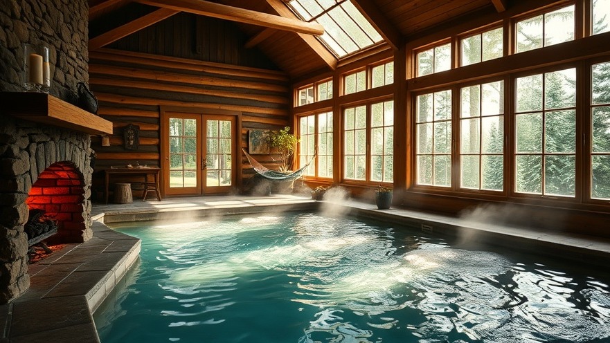 Indoor hot spring pool at Dunton Colorado luxury spa, featuring cozy rustic decor.
