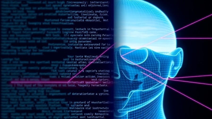 Abstract visualization of AI image editing and multimodal intelligence with text and photos.